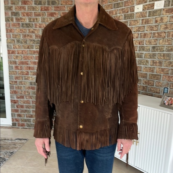 Vintage Brown Fringe SuedeJacket